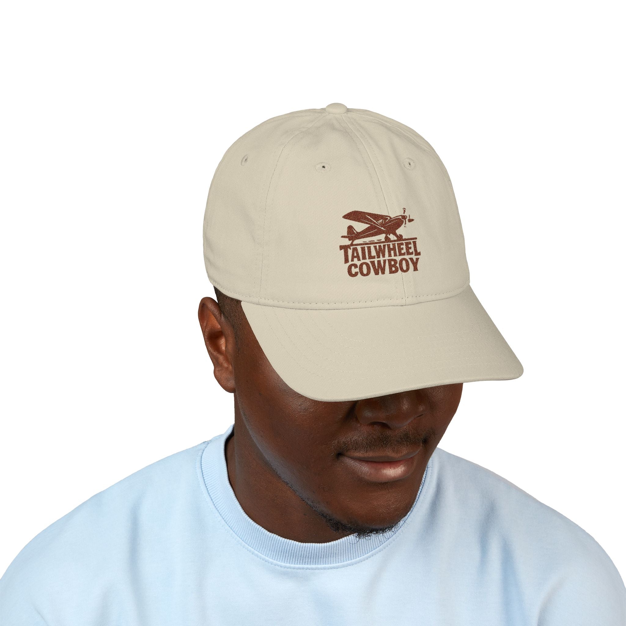 Tailwheel Cowboy Embroidered Baseball Cap — Vintage Pilot Hat