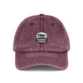 Vintage Embroidered Cap — Washed Grey 'Tailwheel Cowboy' Patch