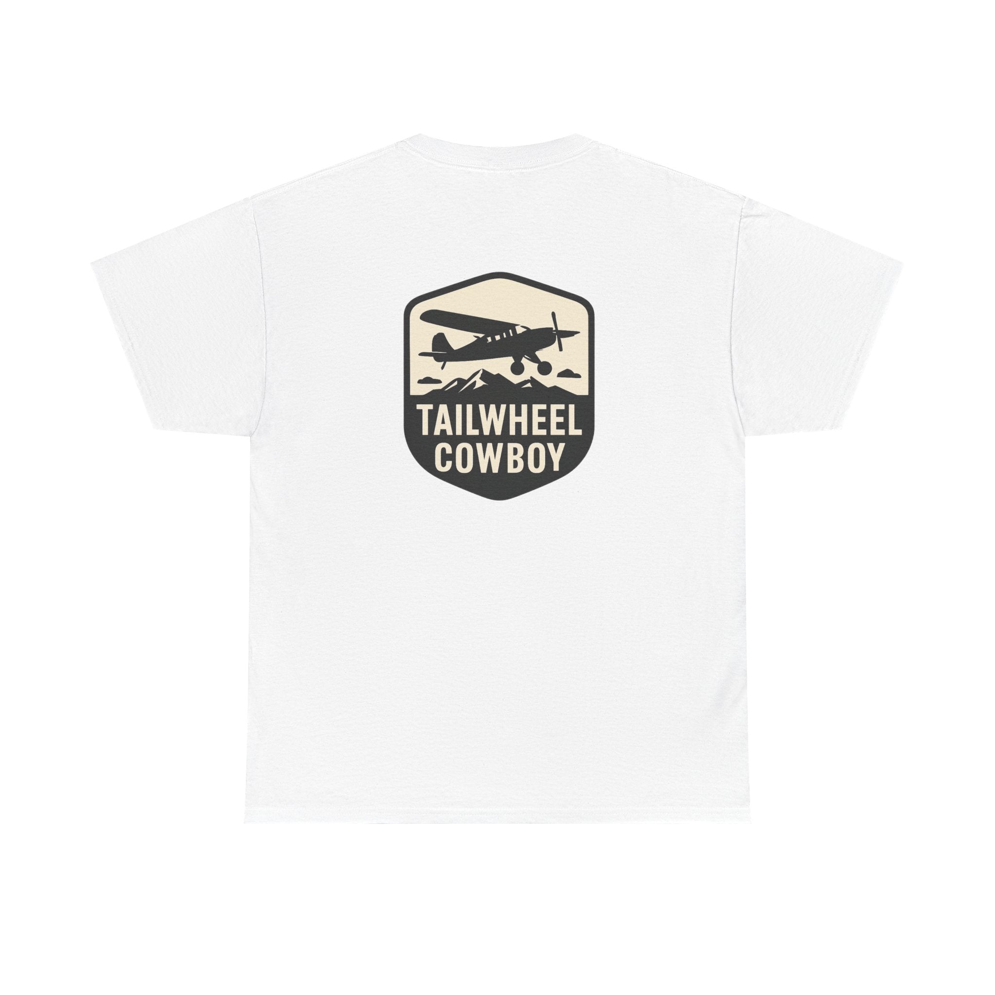 Tailwheel Cowboy T-Shirt — Vintage Aviation Tee with Chest Emblem