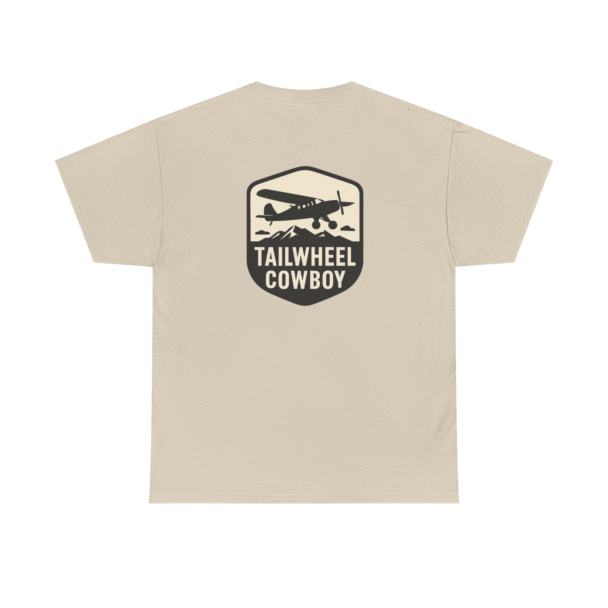 Tailwheel Cowboy T-Shirt — Vintage Aviation Tee with Chest Emblem