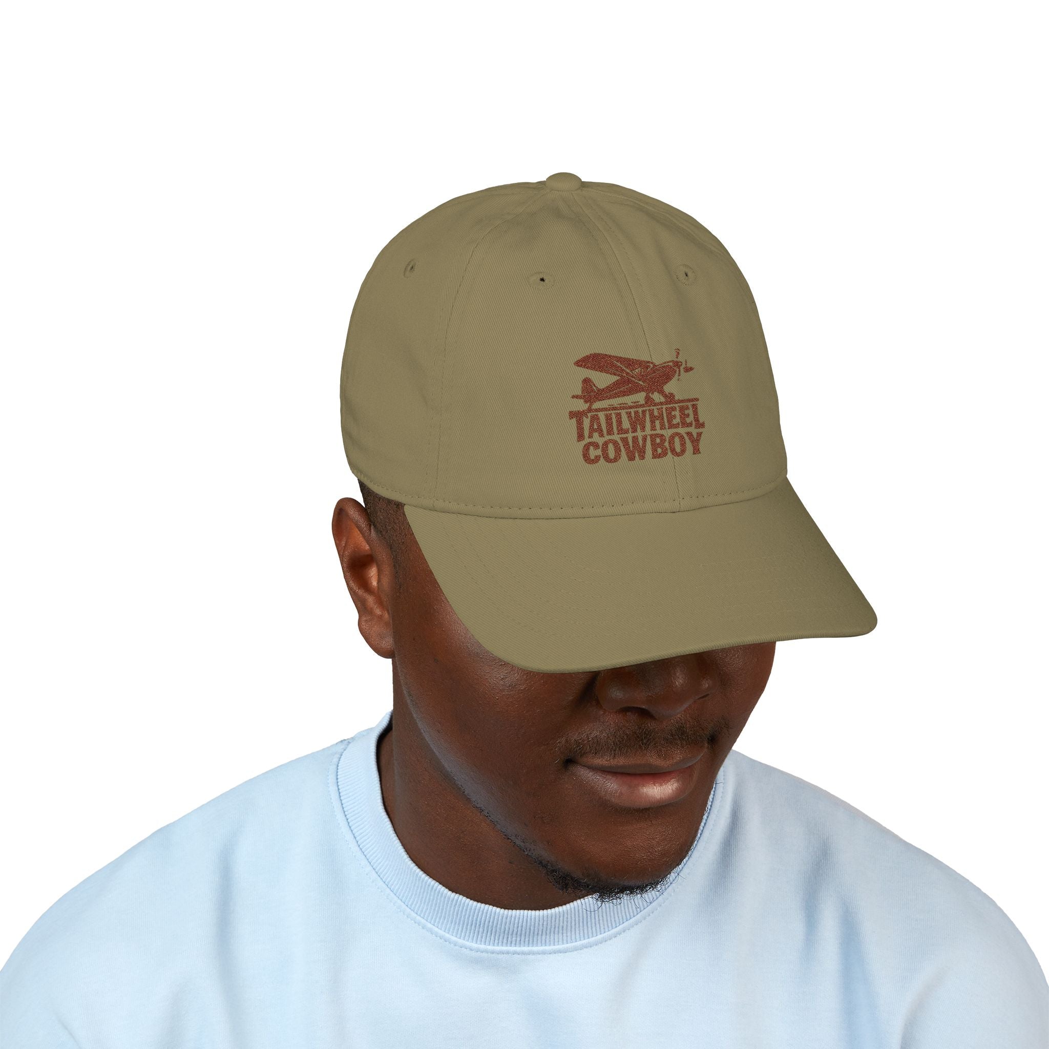 Tailwheel Cowboy Embroidered Baseball Cap — Vintage Pilot Hat