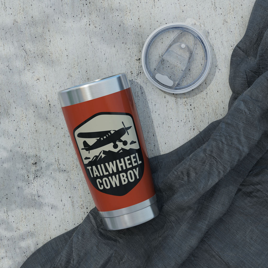 Tailwheel Cowboy 20oz Travel Tumbler — Insulated Stainless Steel Adventure Cup