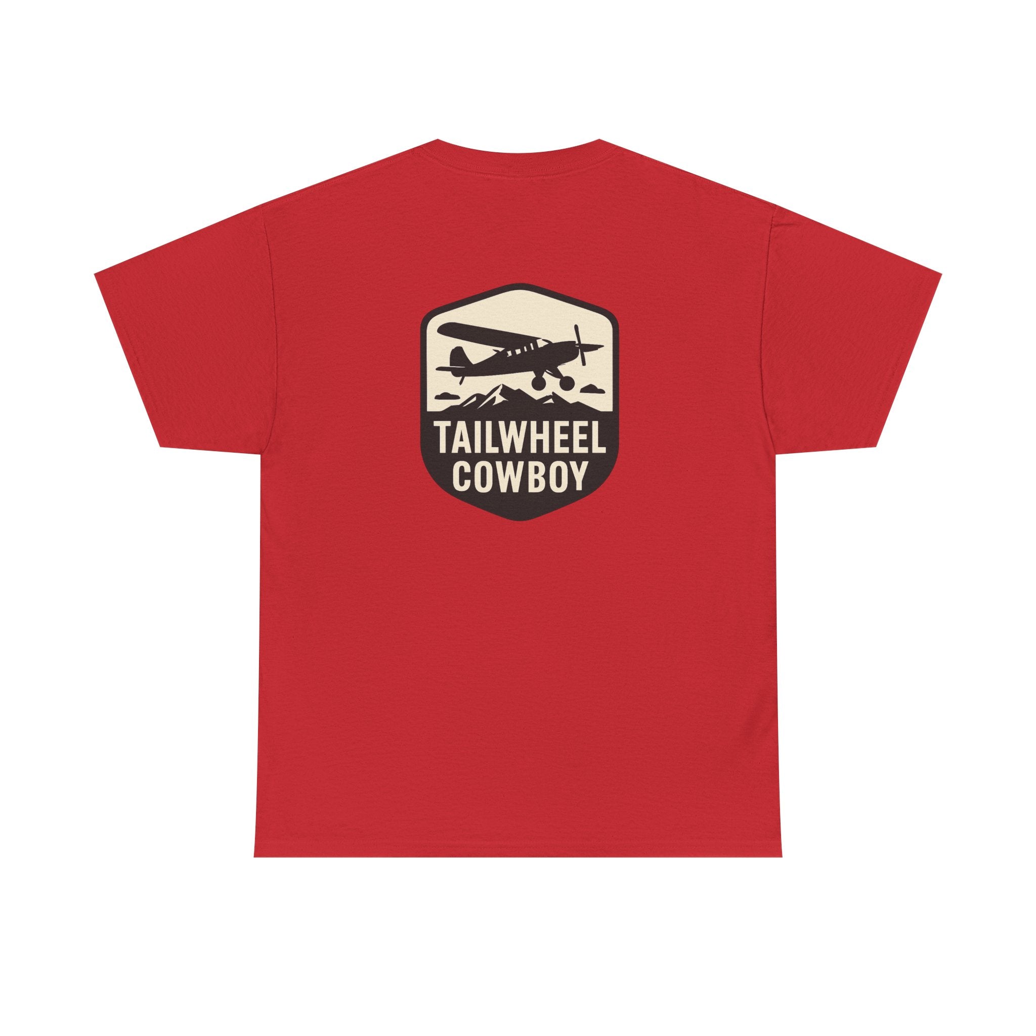 Tailwheel Cowboy T-Shirt — Vintage Aviation Tee with Chest Emblem