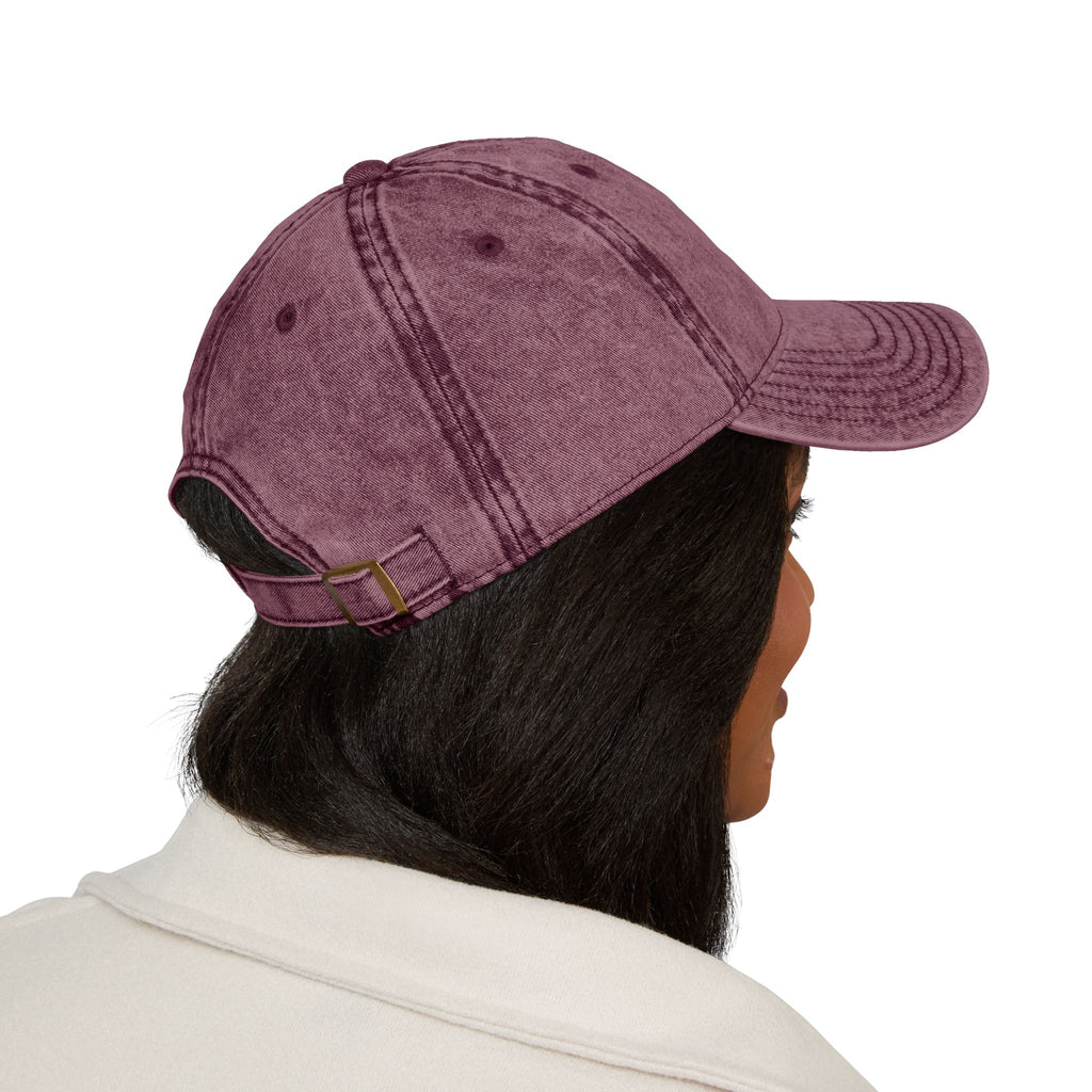Vintage Embroidered Cap — Washed Grey 'Tailwheel Cowboy' Patch