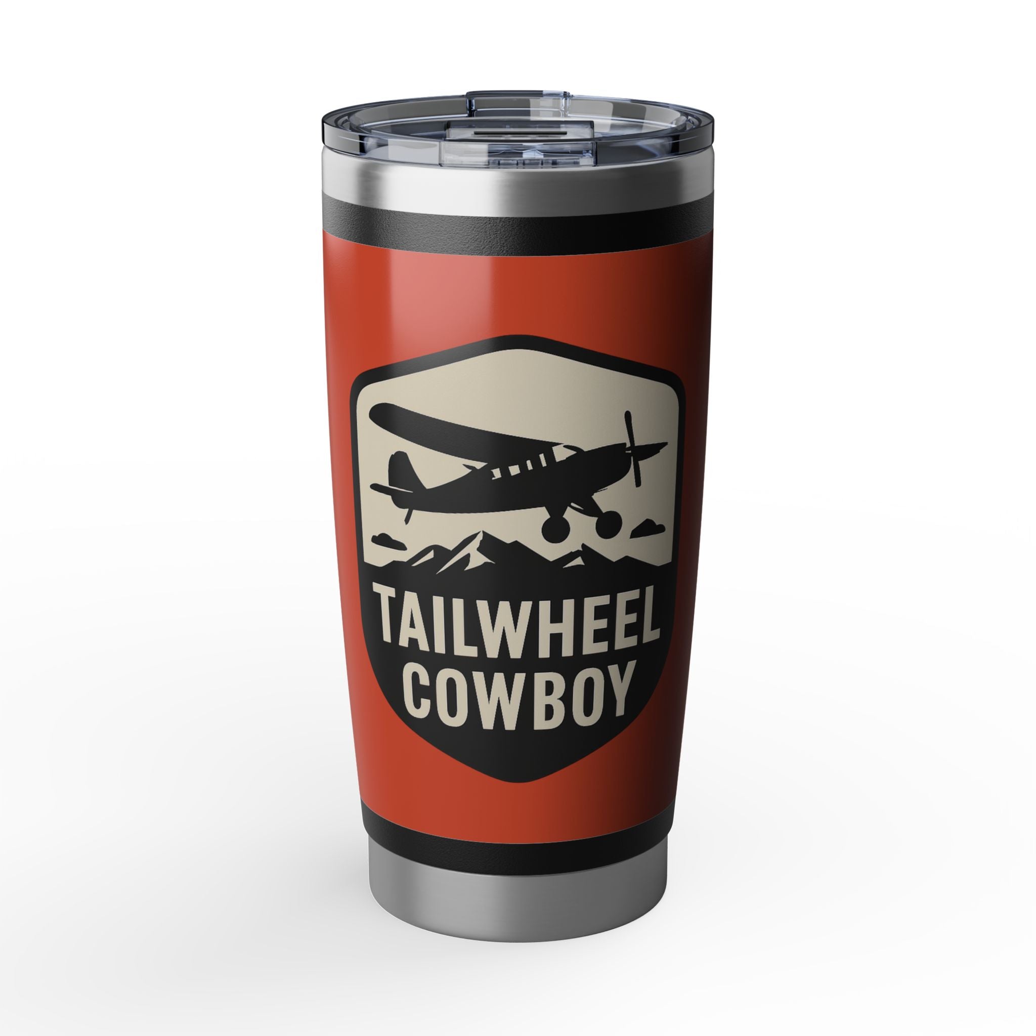 Tailwheel Cowboy 20oz Travel Tumbler — Insulated Stainless Steel Adventure Cup