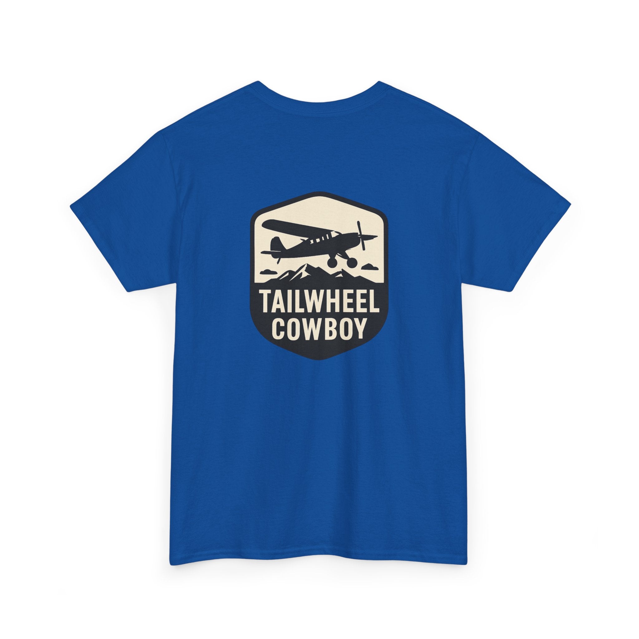 Tailwheel Cowboy T-Shirt — Vintage Aviation Tee with Chest Emblem