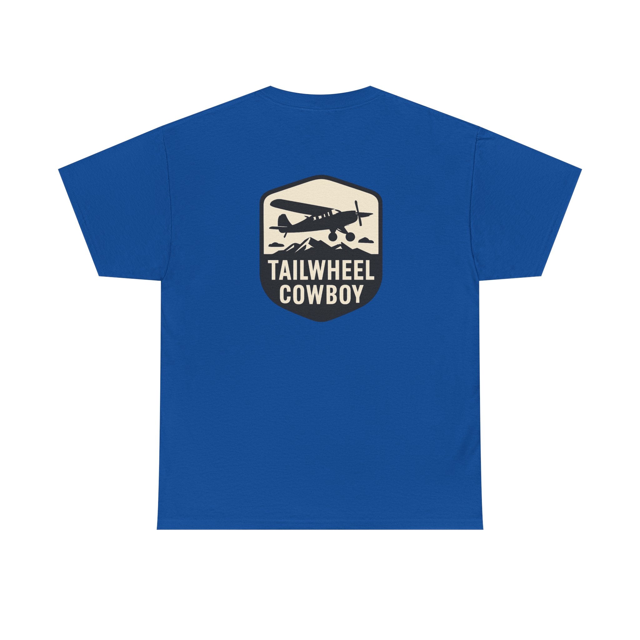 Tailwheel Cowboy T-Shirt — Vintage Aviation Tee with Chest Emblem