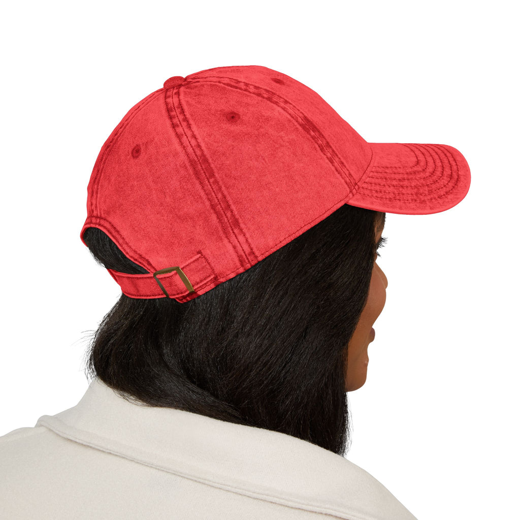 Vintage Cowboy Embroidered Cap — 'Tailwheel Cowboy' Distressed Dad Hat