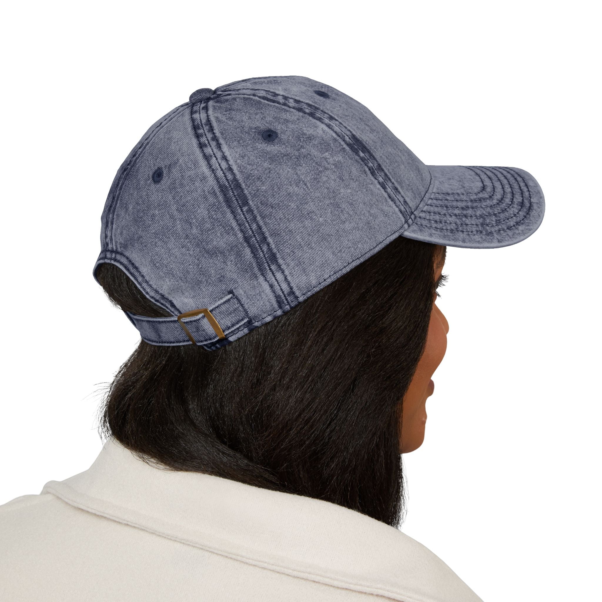 Vintage Embroidered Cap — Washed Grey 'Tailwheel Cowboy' Patch